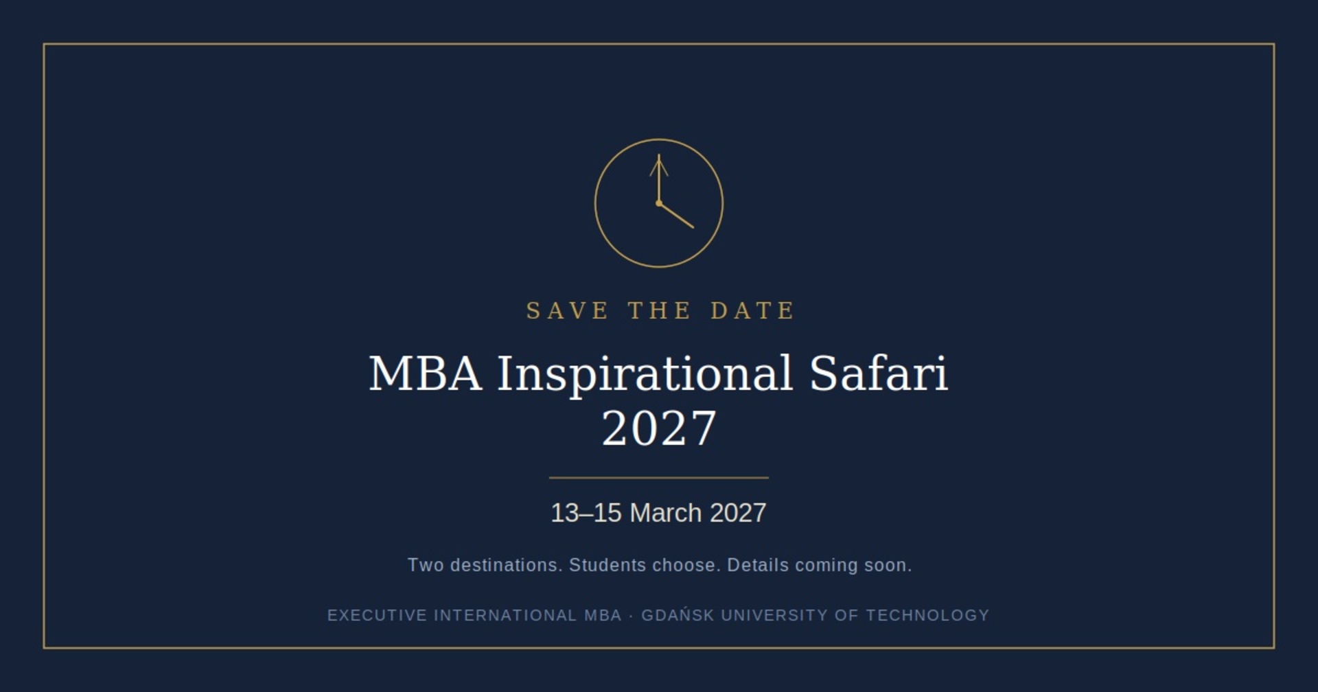 MBA Inspirational Safari 2027: Save the Date – And a Look Back at Barcelona