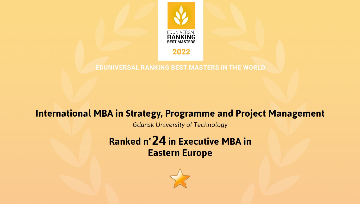 Eduniversal Ranking – 24th place in Eastern Europe